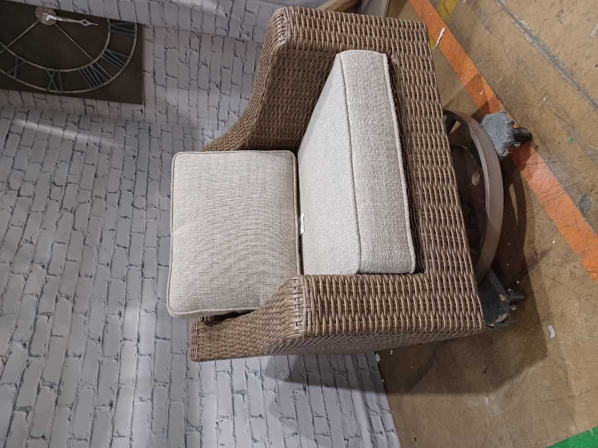 Beachcroft Outdoor Swivel Lounge Chair with Cushion - Beige - Gallery Image 6